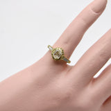 18K Gold Hexagonal Diamond Hand Engraved Ring ring Kirsten's Corner