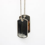 Gucci Sterling Silver Double Dog Tag Necklace Pendant, Charm Kirsten's Corner