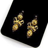 Georgian Iberian 21K Gold Pendeloque Diamond Earrings Earrings Kirsten's Corner