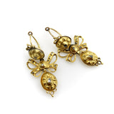 Georgian Iberian 21K Gold Pendeloque Diamond Earrings Earrings Kirsten's Corner