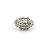 Edwardian Platinum Peruzzi Cut Diamond Ring Kirsten's Corner