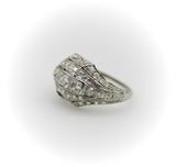 Edwardian Platinum Peruzzi Cut Diamond Ring Kirsten's Corner