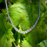 14K White Gold and Diamond 7 Carat Graduated Riviera Necklace Kirsten's Corner