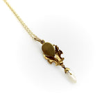 14K Gold Art Nouveau Turquoise Drop Pendant with Mississippi Pearl Necklaces, Pendants Kirsten's Corner