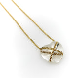 Tiffany & Co. 18K Gold Wrapped Rock Crystal Heart Necklace Necklace Kirsten's Corner