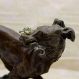 18K Gold Hexagonal Diamond Hand Engraved Ring ring Kirsten's Corner