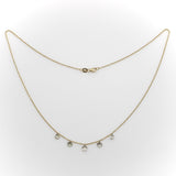 18K Gold 5-Stone Rose Cut Diamond Dangle Necklace Necklace Kirsten's Corner