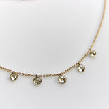 18K Gold 5-Stone Rose Cut Diamond Dangle Necklace Necklace Kirsten's Corner