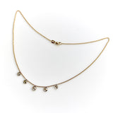 18K Gold 5-Stone Rose Cut Diamond Dangle Necklace Necklace Kirsten's Corner