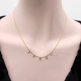 18K Gold 5-Stone Rose Cut Diamond Dangle Necklace Necklace Kirsten's Corner