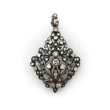 Late Victorian Sterling Silver and 12K Gold Diamond Pendant Brooch Pendant Kirsten's Corner Jewelry