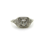 18K White Gold Art Deco Old European Cut Diamond Engagement Ring Kirsten's Corner
