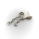 Edwardian Platinum and Old European Cut Diamond Dangle Earrings Kirsten's Corner