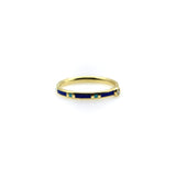 18K Gold Blue and Turquoise Enameled Ring with Diamond Accent ring Kirsten's Corner