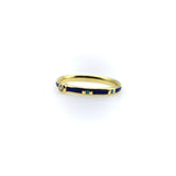 18K Gold Blue and Turquoise Enameled Ring with Diamond Accent ring Kirsten's Corner