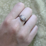 18K White Gold Art Deco Old European Cut Diamond Engagement Ring Kirsten's Corner