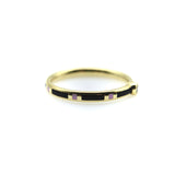 18K Gold Black and Pink Enameled Ring with Diamond Accent ring Kirsten's Corner