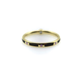 18K Gold Black and Pink Enameled Ring with Diamond Accent ring Kirsten's Corner