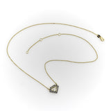 18K Gold Shield Shape Diamond Pendant with Diamond Halo Kirsten's Corner