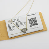 18K Gold Shield Shape Diamond Pendant with Diamond Halo Kirsten's Corner