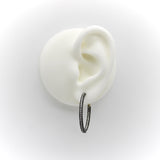 18K White Gold Black and White Diamond Hoop Earrings Kirsten's Corner
