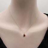 14K Gold Emerald Cut Tanzanian Garnet Pendant Pendant, Charm Kirsten's Corner