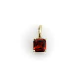 14K Gold Emerald Cut Tanzanian Garnet Pendant Pendant, Charm Kirsten's Corner