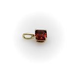 14K Gold Emerald Cut Tanzanian Garnet Pendant Pendant, Charm Kirsten's Corner