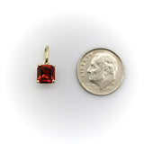14K Gold Emerald Cut Tanzanian Garnet Pendant Pendant, Charm Kirsten's Corner