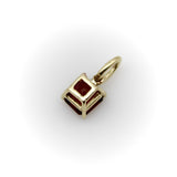 14K Gold Emerald Cut Tanzanian Garnet Pendant Pendant, Charm Kirsten's Corner