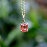 14K Gold Orange Sapphire Pendant Pendant, Charm Kirsten's Corner