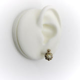 Victorian 14K Gold Diamond and Pearl Flower Dormeuse Earrings Kirsten's Corner