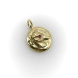 14K Gold & Ruby Victorian Inspired Signature Whippet Pendant-Charm Pendant, Charm Kirsten's Corner Jewelry