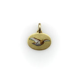 Art Deco 18K Gold and Enamel Dove Bird Charm jewelry Kirsten's Corner