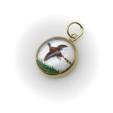 18K Gold Essex Crystal Pheasant Charm Pendant, Charm Kirsten's Corner