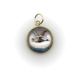 18K Gold Essex Crystal East-Flying Mallard Duck Charm Pendant, Charm Kirsten's Corner