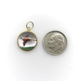 18K Gold Essex Crystal Pheasant Charm Pendant, Charm Kirsten's Corner