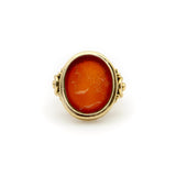 Victorian 18K Gold Carnelian Intaglio of Julius Caesar Ring ring Kirsten's Corner