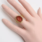 Victorian 18K Gold Carnelian Intaglio of Julius Caesar Ring ring Kirsten's Corner