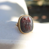 Georgian 18K Gold Hercules and Ompahle Tassie Intaglio Ring jewelry Kirsten's Corner