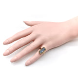 Victorian 14K Gold Carved Floral Banded Agate Ring ring Kirsten's Corner