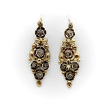 Victorian Spanish 18K Gold and Silver Diamond Earrings Kirsten's Corner