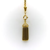14K Gold Victorian Fancy Link Long Chain with Drop and Enameled Tassel Chain Kirsten's Corner