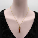 Reddish Brown Celluloid Figa with 9K Gold Cap and 14K Gold Bail Pendant, Charm Kirsten's Corner