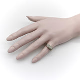 Victorian 18K Gold Elongated Cluster Old Mine Cut Diamond Ring Kirsten's Corner