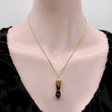 Dark Brown Celluloid Figa with 9K Gold Cap and 14K Gold Bail Pendant, Charm Kirsten's Corner