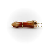 Reddish Brown Celluloid Figa with 9K Gold Cap and 14K Gold Bail Pendant, Charm Kirsten's Corner