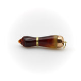 Dark Brown Celluloid Figa with 9K Gold Cap and 14K Gold Bail Pendant, Charm Kirsten's Corner