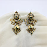Georgian Iberian 18K Gold Pendeloque Emerald Earrings Kirsten's Corner