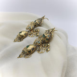 Georgian Iberian 18K Gold Pendeloque Emerald Earrings Kirsten's Corner
